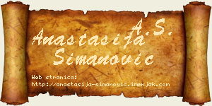 Anastasija Simanović vizit kartica